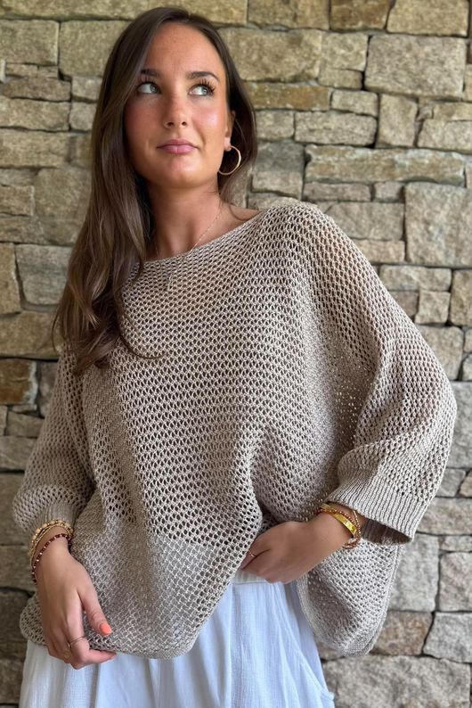 Conrad Grunge Loose Cotton Knit Mocha